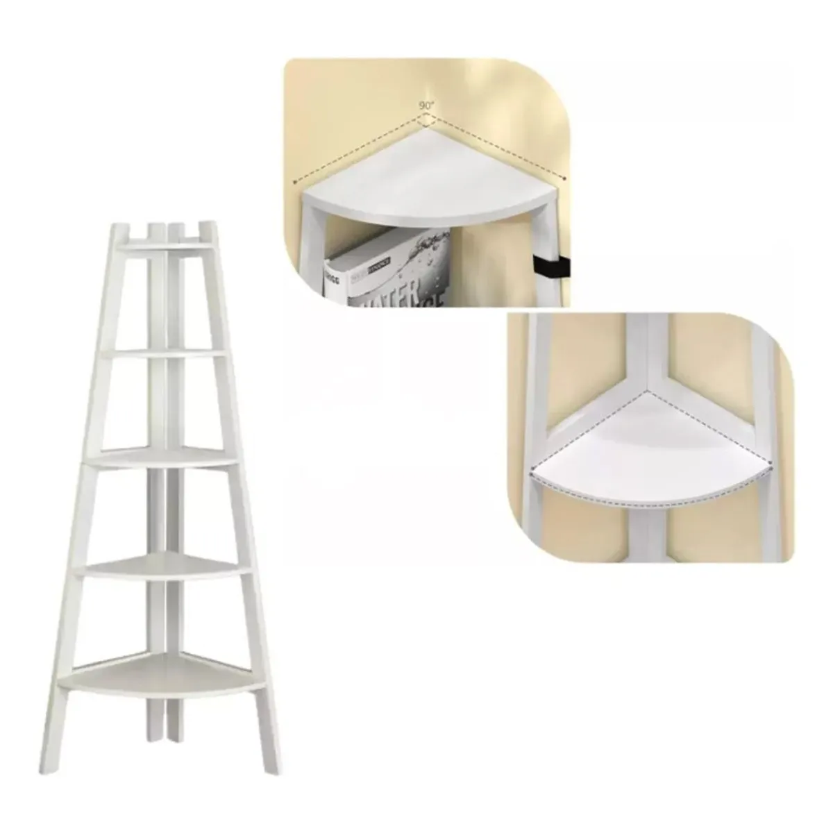 GENERICO - Organizador Esquinero Estante 5 Niveles Blanco Repisas Hogar