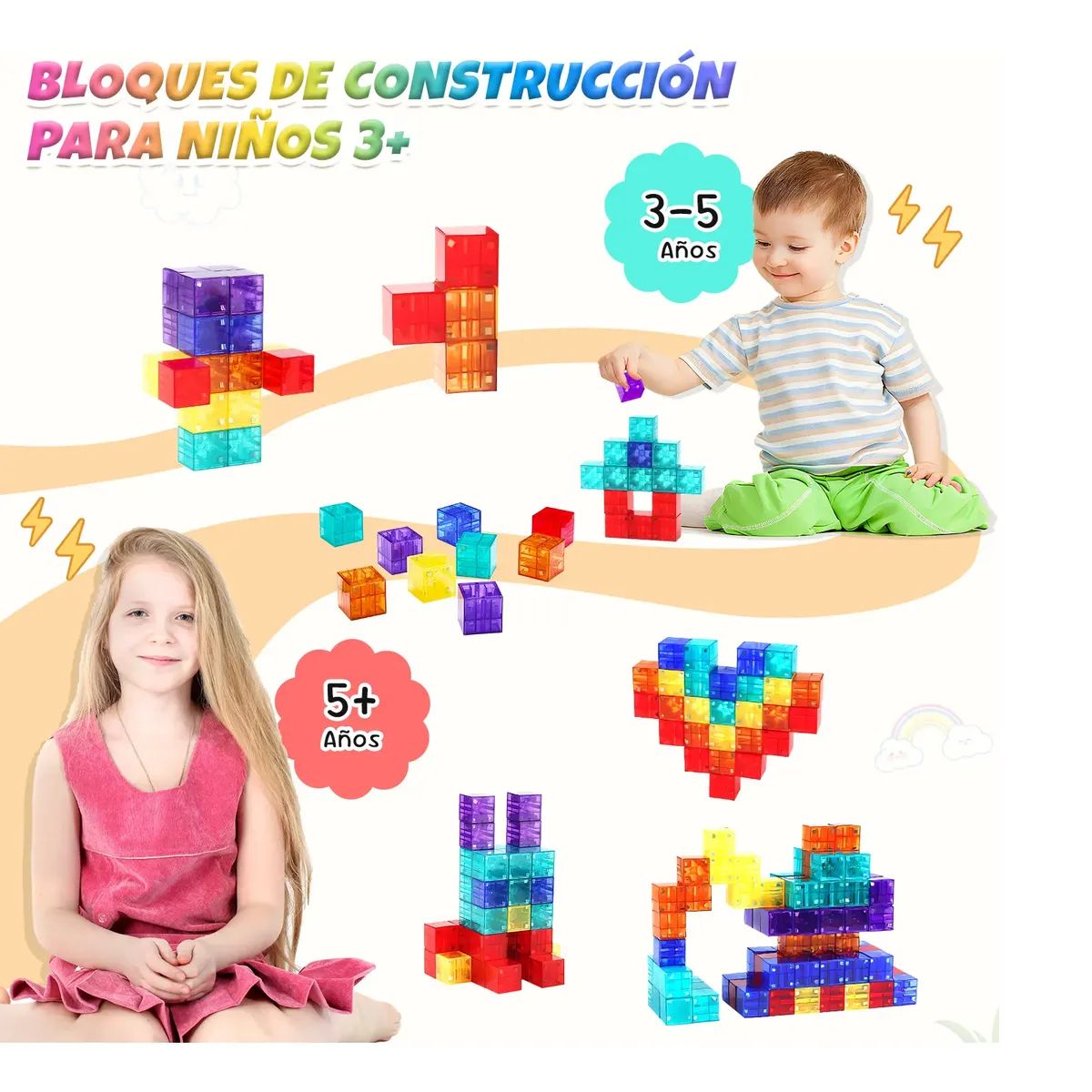 GENERICO - Juego De Bloques Construcción Magnéticos Juguetes Niños 96pc