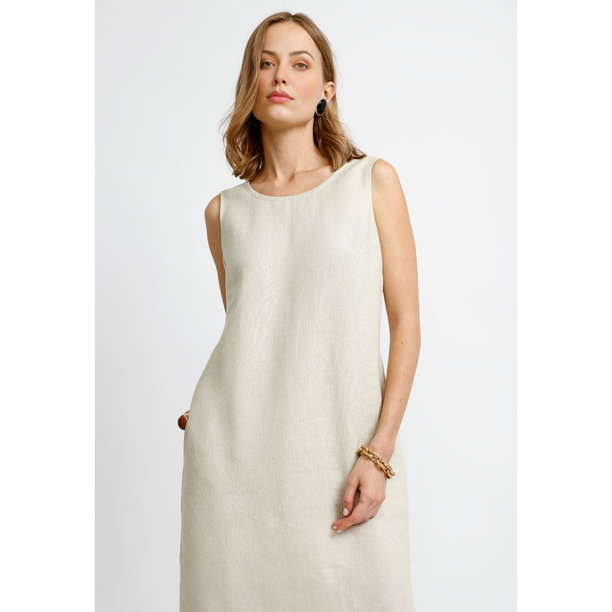 CANADIENNE - Vestido Beige Rose Mujer