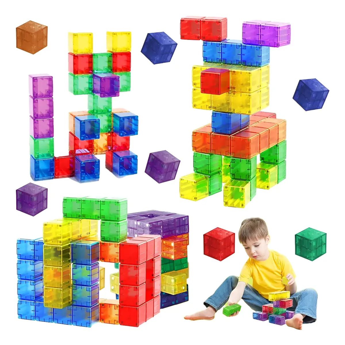 GENERICO - Juguete Didáctico 32 Bloques Construcción 6 Color Magnética