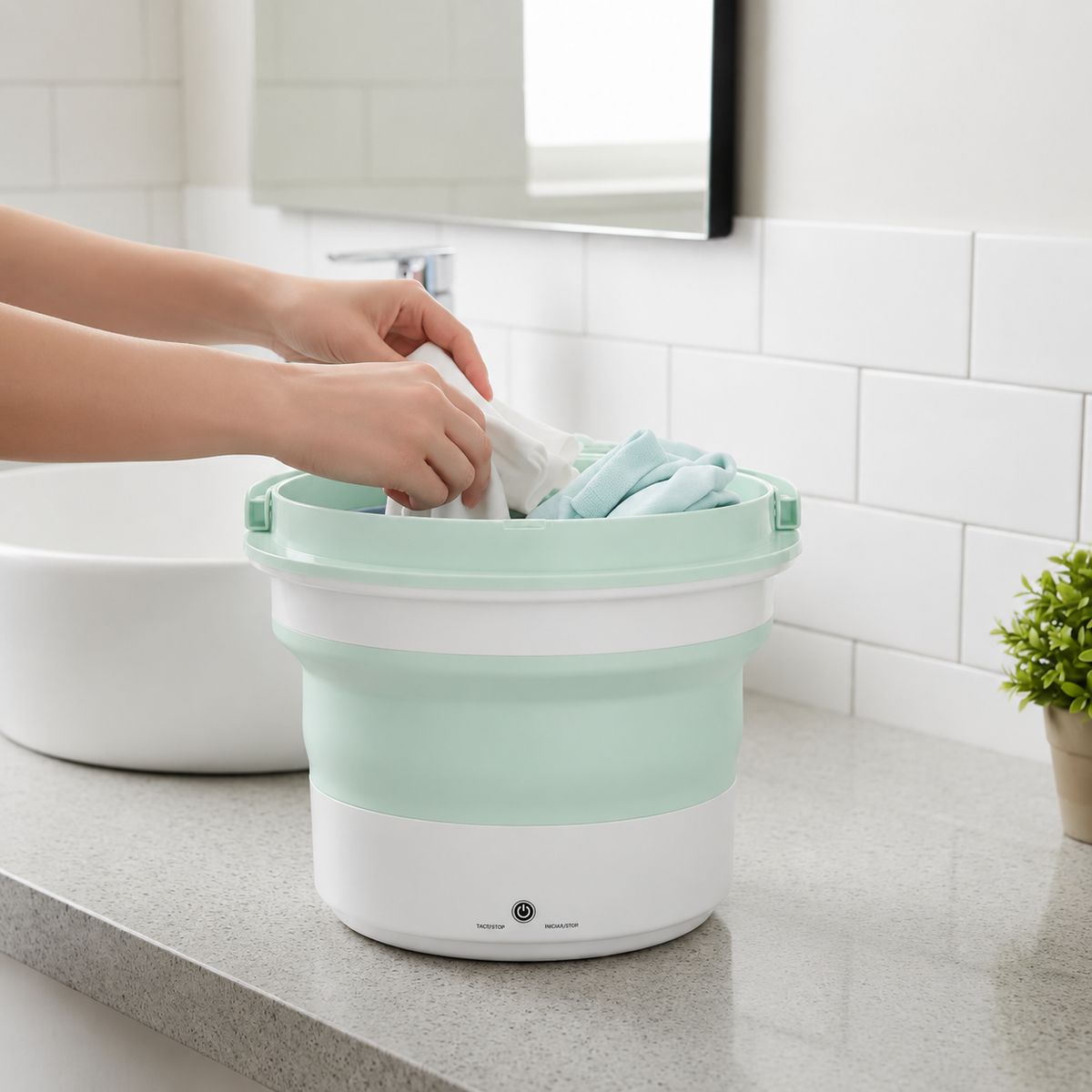 MP - Mini Lavadora Plegable portátil Para ropa interior Articulos livianos con limpieza con ozono