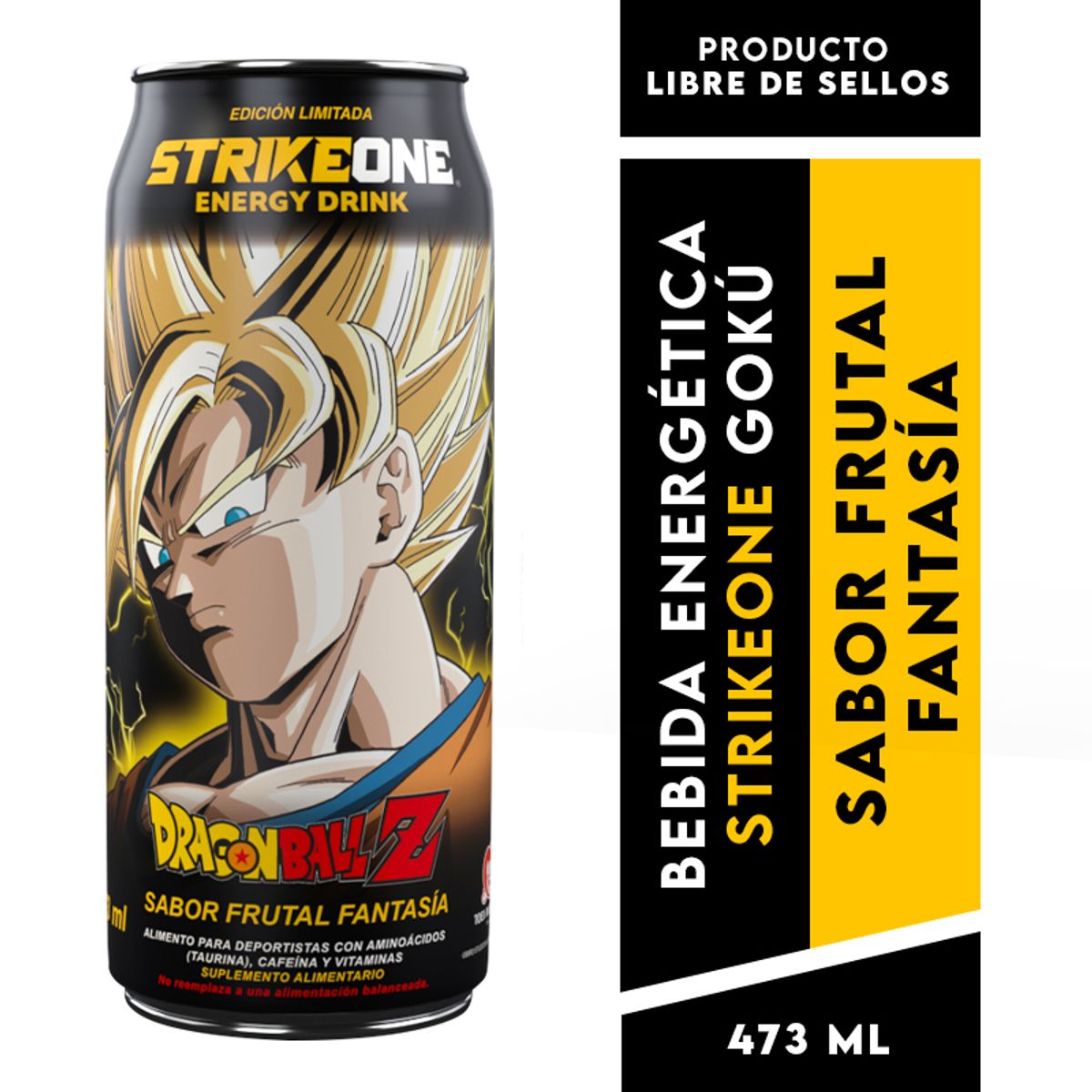 STRIKE ONE - Bebida Energética Dragon Ball Z GOKU - Frutal Fantasía 12u