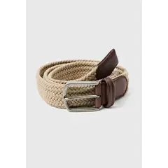 TRIAL - Cinturon Hombre Trenzado Beige