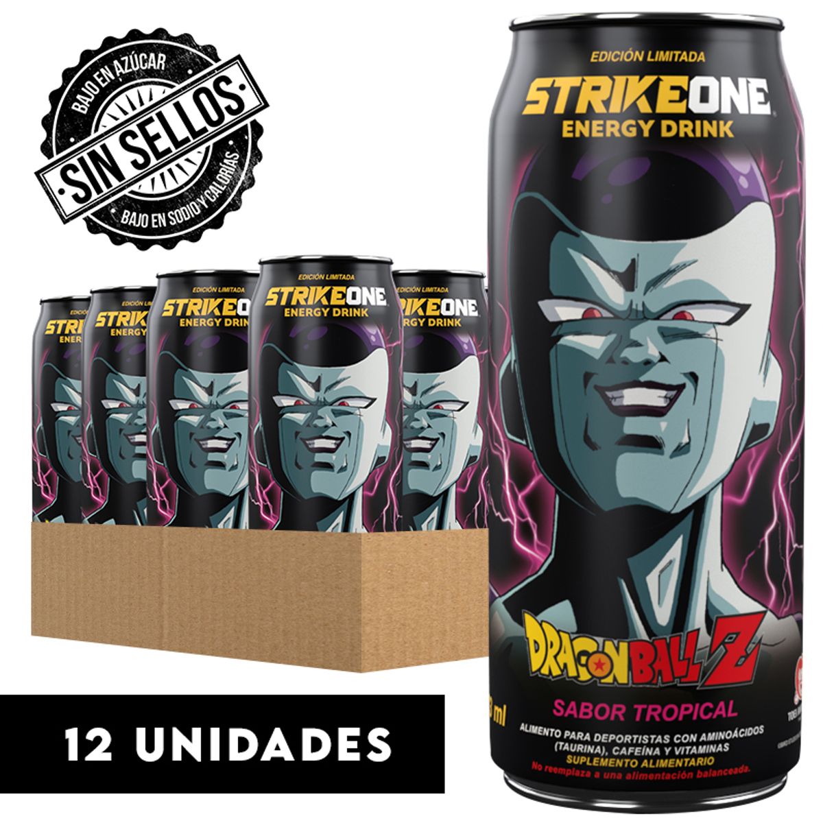 STRIKE ONE - Bebida Energética Strike One Dragon Ball Z Freezer - Tropical 12u
