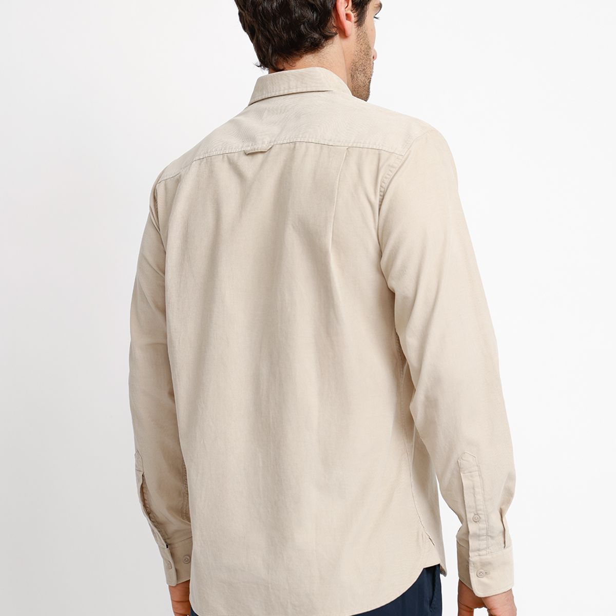 TRIAL - Camisa Cotelé ML Hombre Burgos Crudo