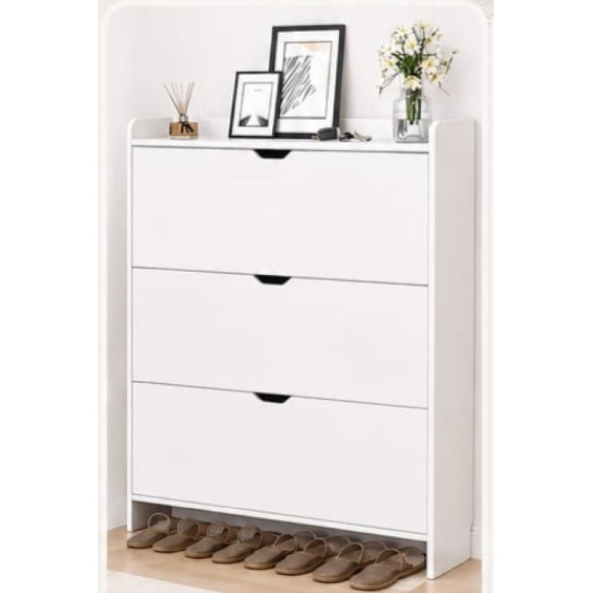 GENERICO - Zapatero Organizador Estante Zapato Hall Armario 115x100x17cm  Blanco