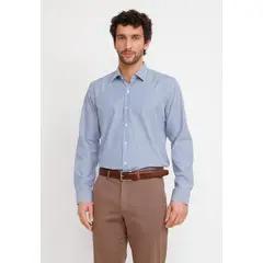 TRIAL - Camisa Rayada Algodón Europe Azul Marino