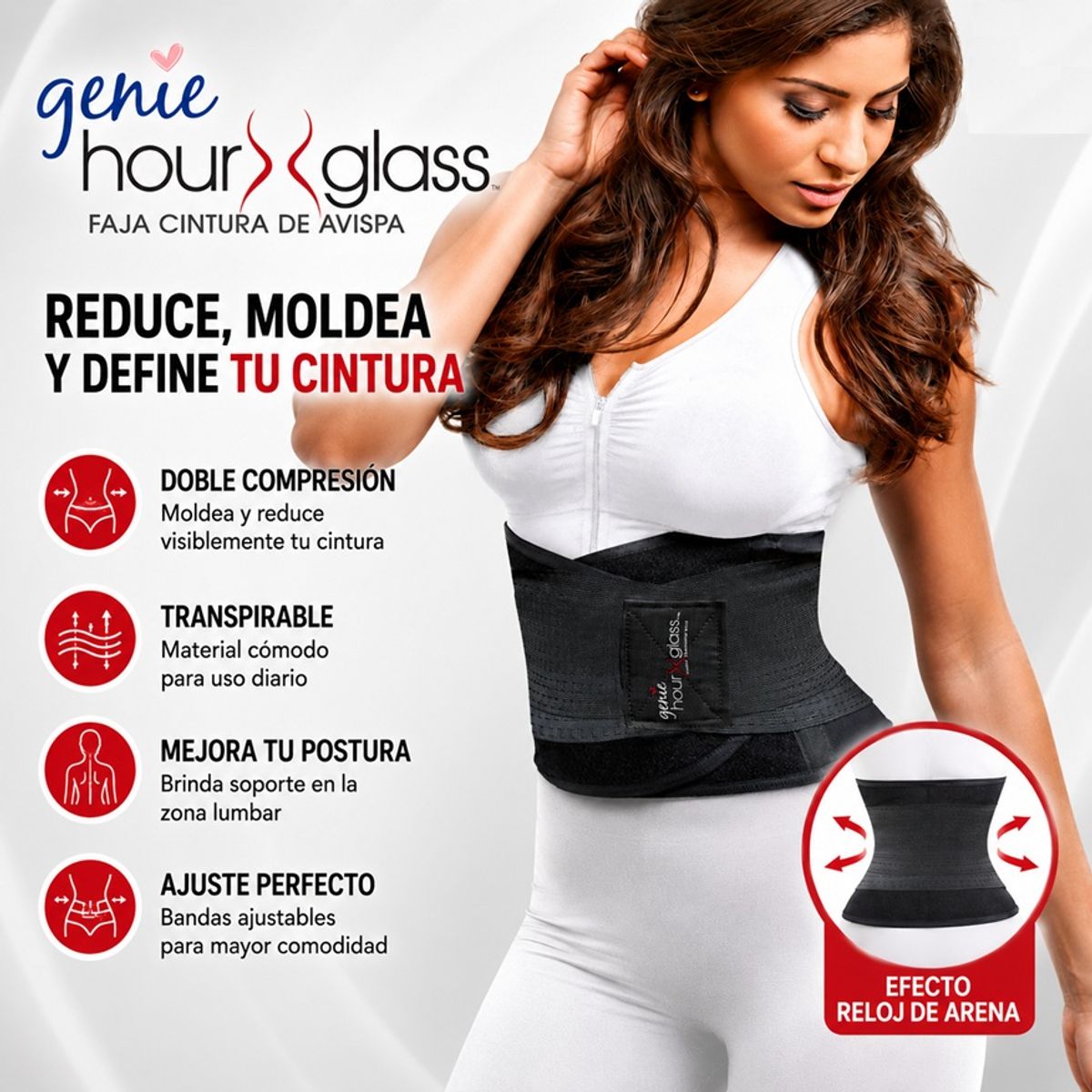MOVI - Faja Cintura de Avispa con Soporte Lumbar Ajustable