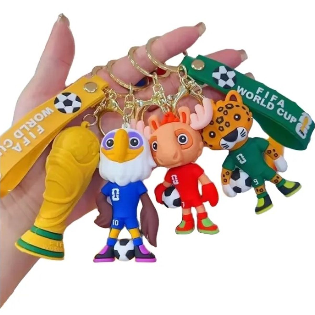 GENERICO - pack 4 llaveros coleccionables mascota de futbol 2026 goma