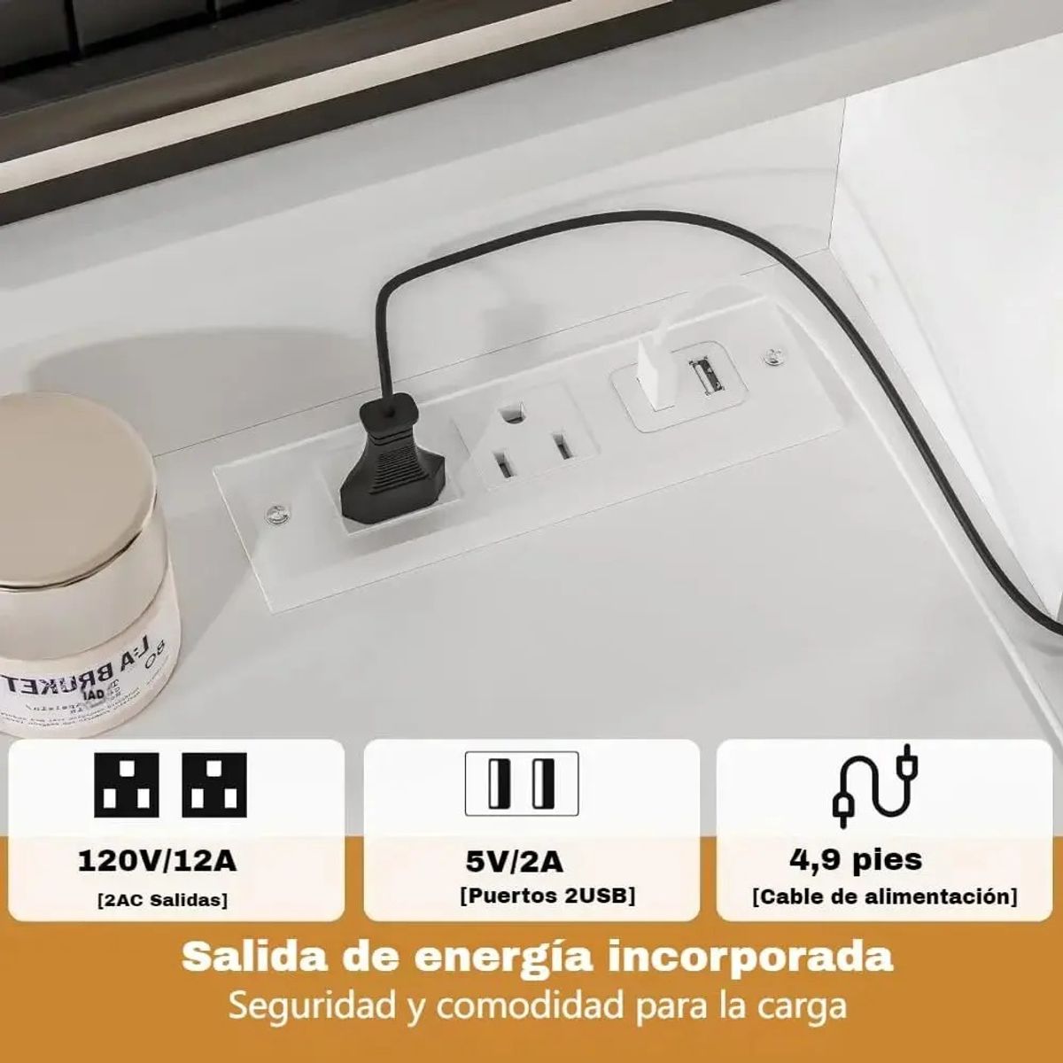 GENERICO - Set de Tocador Mesa de Maquillaje Espacio de Almacenamiento Extra Grande Blanco