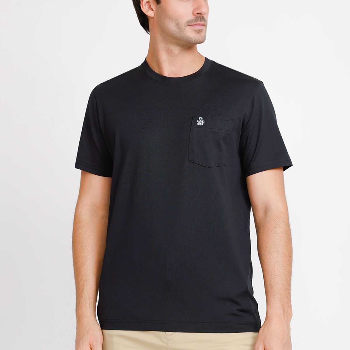 ORIGINAL PENGUIN - Polera Hombre Manga Corta Algodón Pima Pete Negro