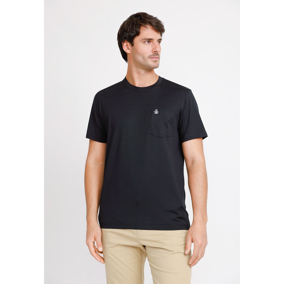 ORIGINAL PENGUIN - Polera Hombre Manga Corta Algodón Pima Pete Negro