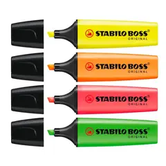 STABILO - Set de 4 Destacadores Boss Original Fluorescentes