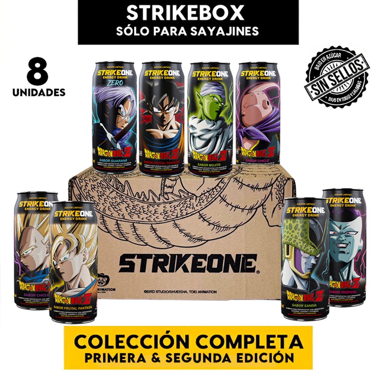 STRIKE ONE - Caja Regalo Dragon Ball Z - Bebida Energética 8 Unidades