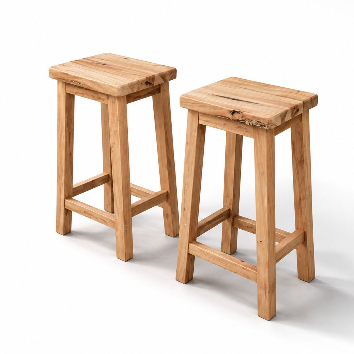 GENERICO - Set de taburetes altos de coihue  diseño Rustico Moderno