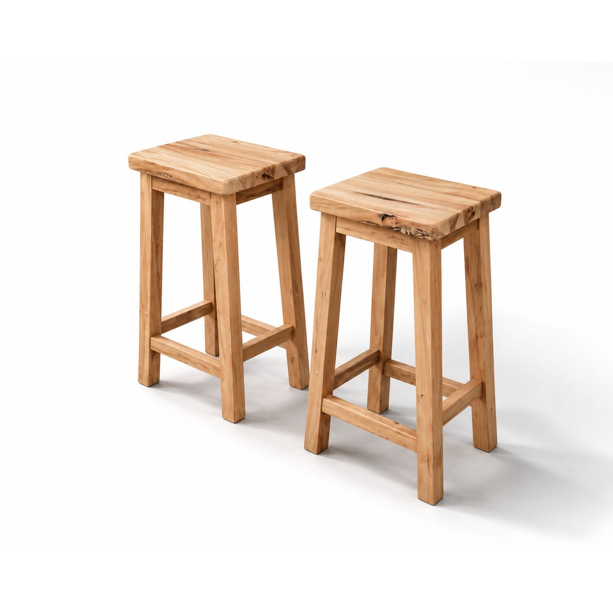 GENERICO - Set de taburetes altos de coihue  diseño Rustico Moderno