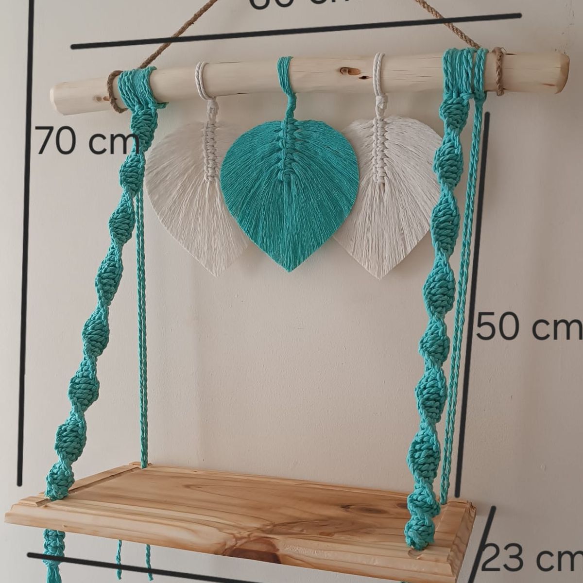 VERDEMAR - Repisa Tejida en Macramé Artesanal