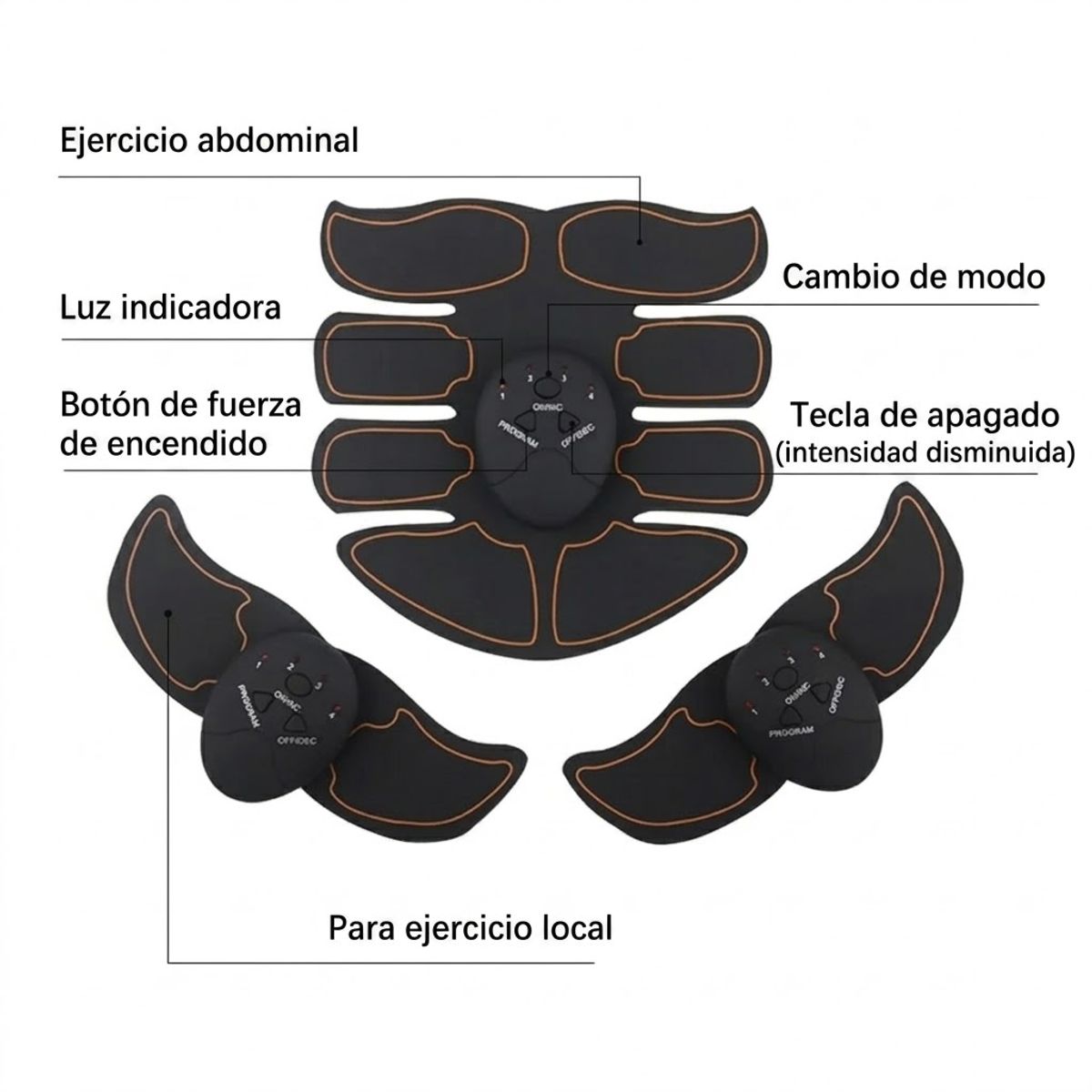 MOVI - ESTIMULADOR MUSCULAR EMS TONIFICADOR ABDOMINAL Y BRAZOS 3 EN 1
