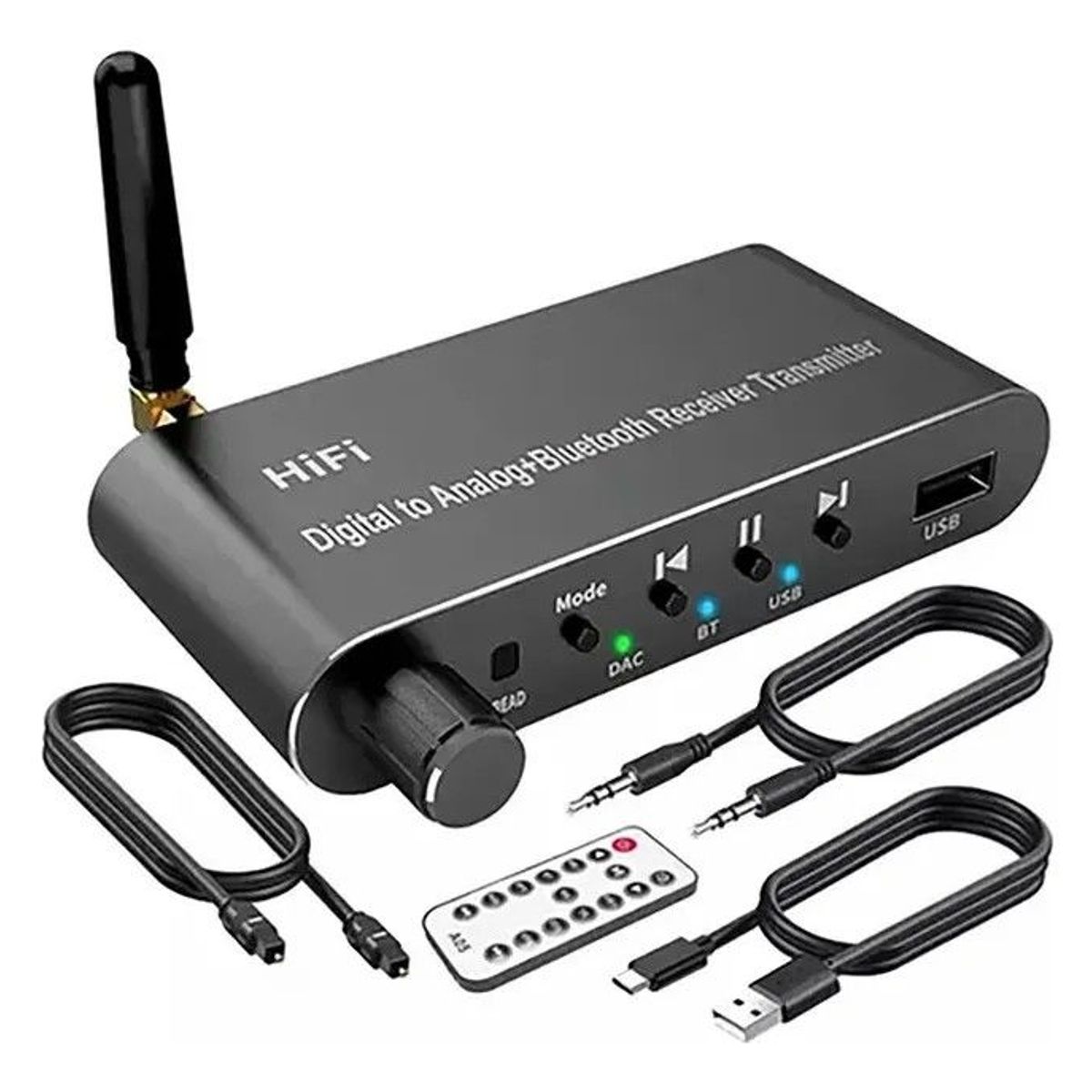 GENERICO - Bluetooth 5.1 Receptor Transmisor Aux Rl Rca Convertidor