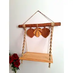 GENERICO - Repisa Tejida en Macramé Hojas Otoño Boho