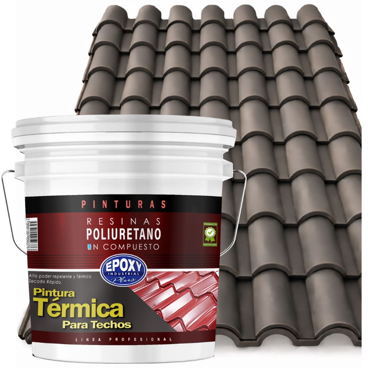 EPOXY - PINTURA TERMNICA TECHOS EVITA CONDENSACIÓN - AISLANTE Y ANTI CALOR - TINETA 4G - GRAFITO