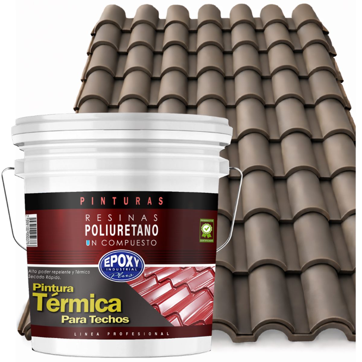 EPOXY - PINTURA TERMNICA TECHOS EVITA CONDENSACIÓN - AISLANTE Y ANTI CALOR - TINETA 4G - GRIS PIZARRA