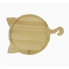 GENERICO - Bandeja de bambú con diseño de gato – 27 × 19 cm