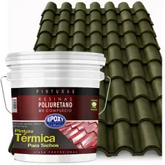EPOXY - PINTURA TERMNICA TECHOS EVITA CONDENSACIÓN - AISLANTE Y ANTI CALOR - TINETA 4G - VERDE PINO