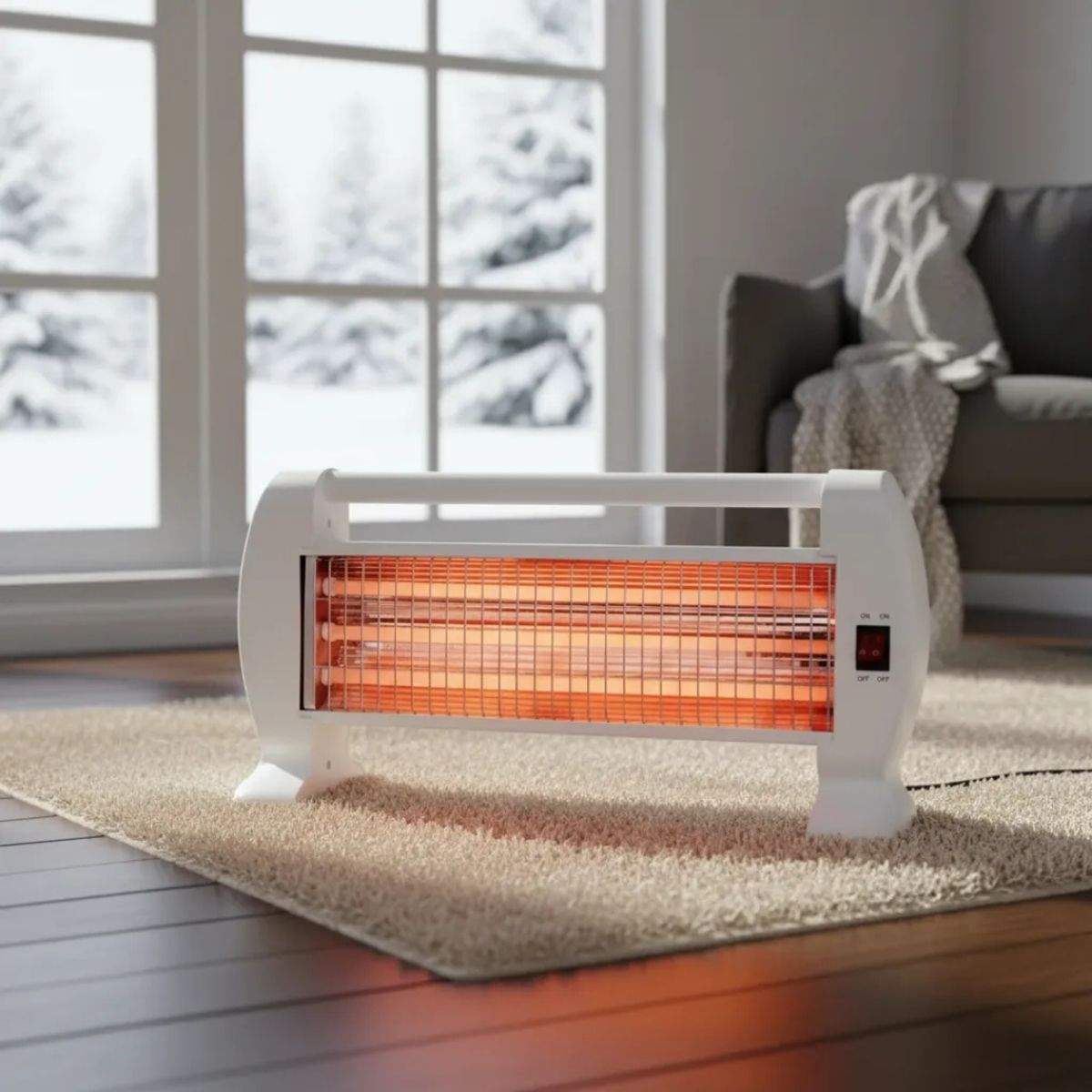 GENERICO - ESTUFA ELÉCTRICA CALEFACTOR BAJO CONSUMO 1200W 3 NIVELES