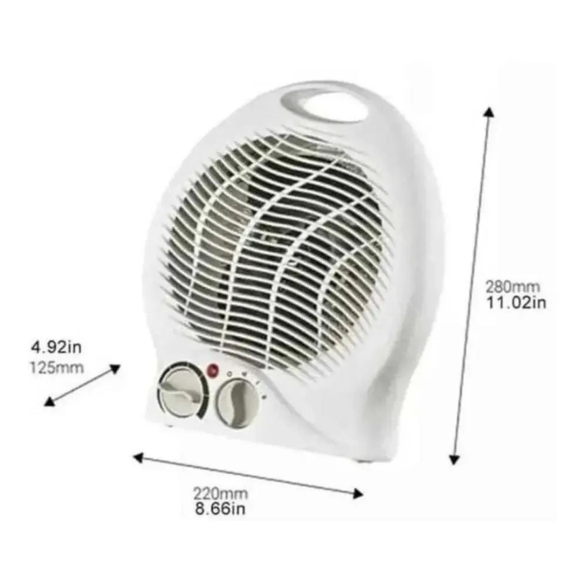 GENERICO - CALEFACTOR VENTILADOR ELÉCTRICO PORTÁTIL 2000W PTC