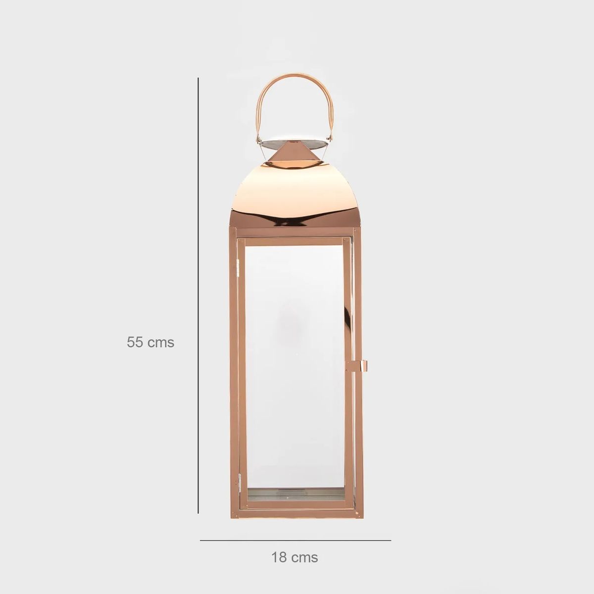 HERRERA MAISON - Set 2 Faroles Decorativos Metal Color Cobre