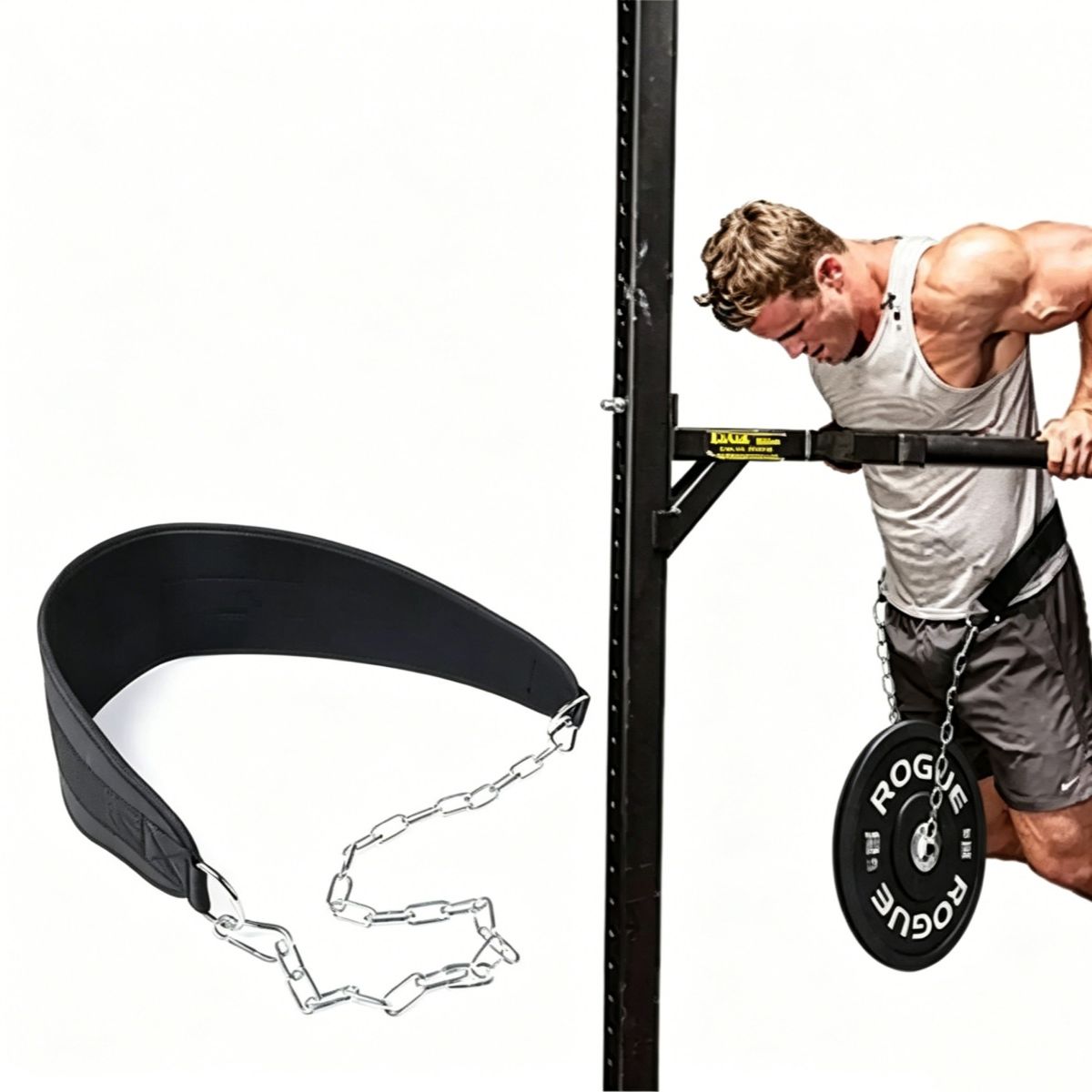 KUANGYE - Faja Lastre Con Cadena,Cinturón Lastre Pesos Para Crossfit Y Calistenia