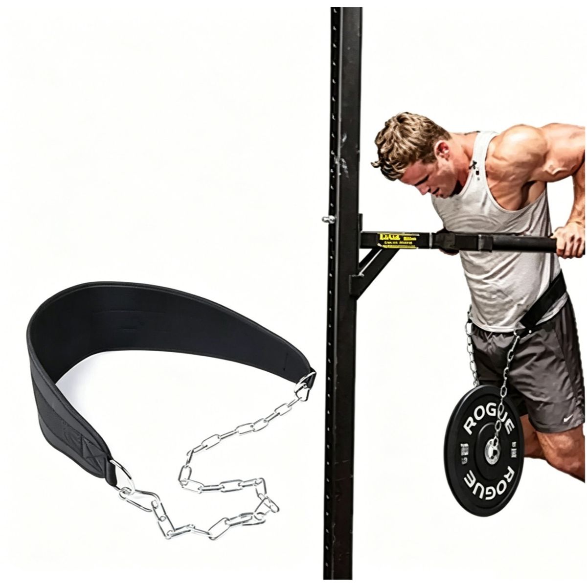 KUANGYE - Faja Lastre Con Cadena,Cinturón Lastre Pesos Para Crossfit Y Calistenia