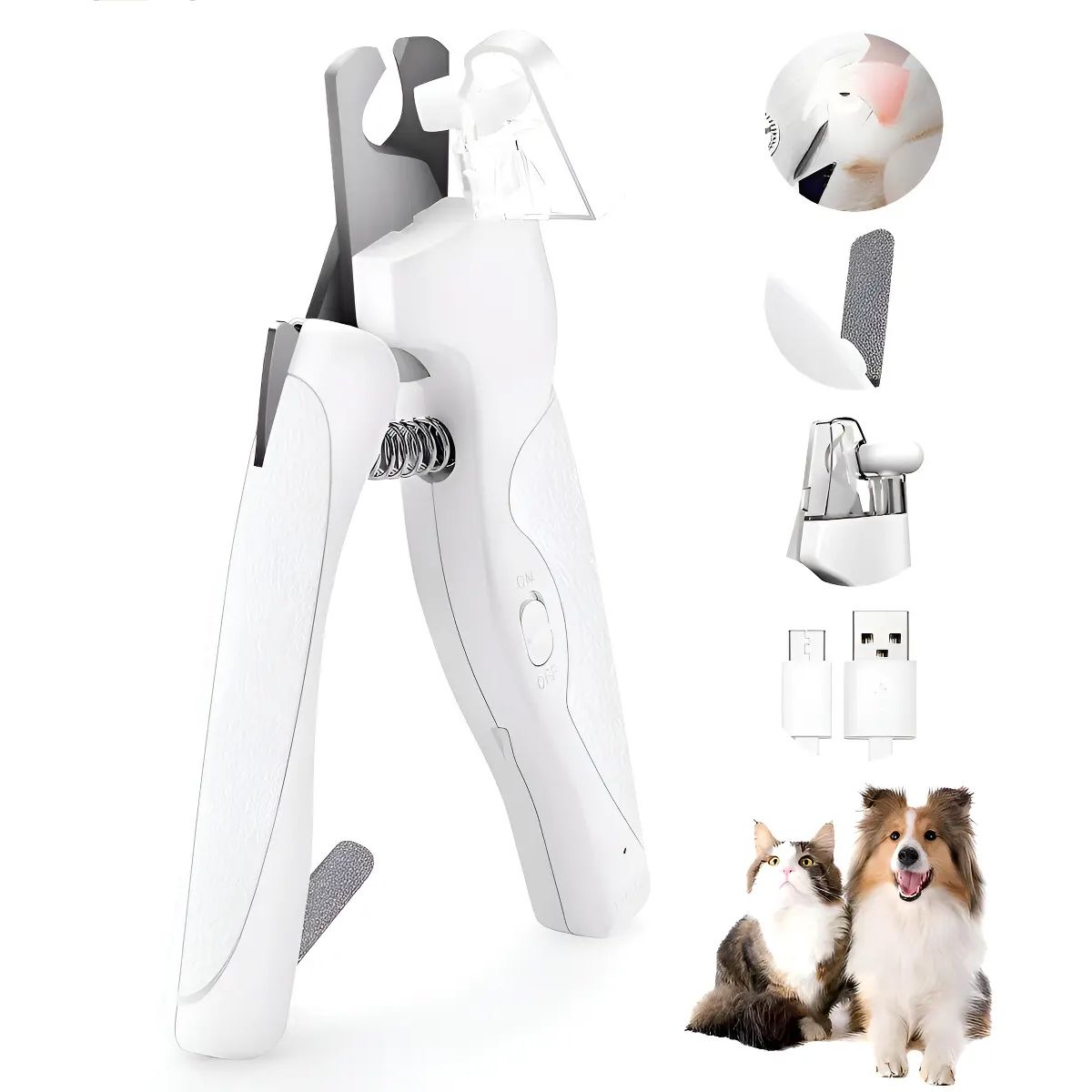 KINDA NICE - Profesional Corta Uñas Con Luz Led Y Lima Para Perros Gatos