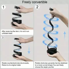TATEE - Lámpara De Escritorio LED Lámpara Con Forma De Serpiente Luz Tricolor negro