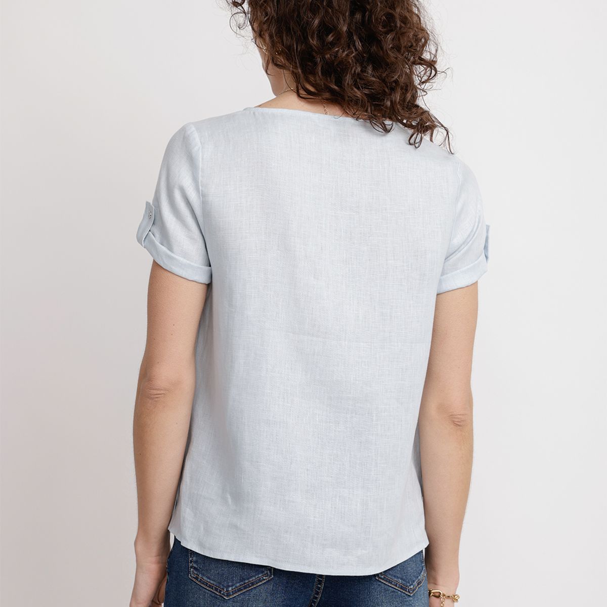 CANADIENNE - Blusa Mujer Garza Viscosa Celeste