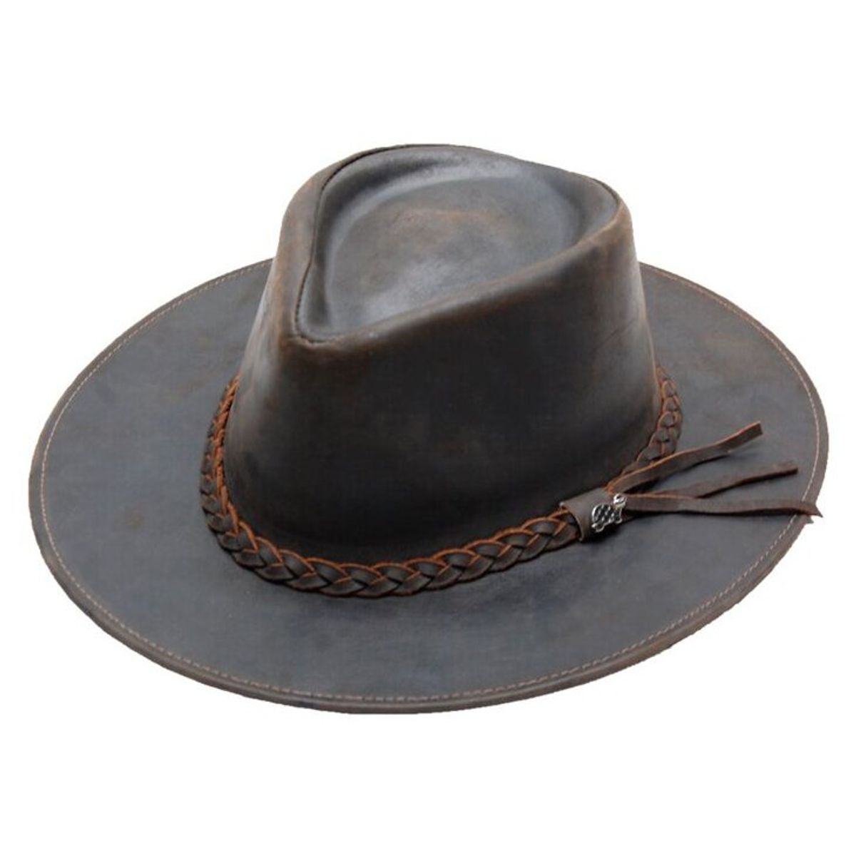 TORTUGAHAT - Sombrero De Cuero 100% Tortugahat Café Oscuro