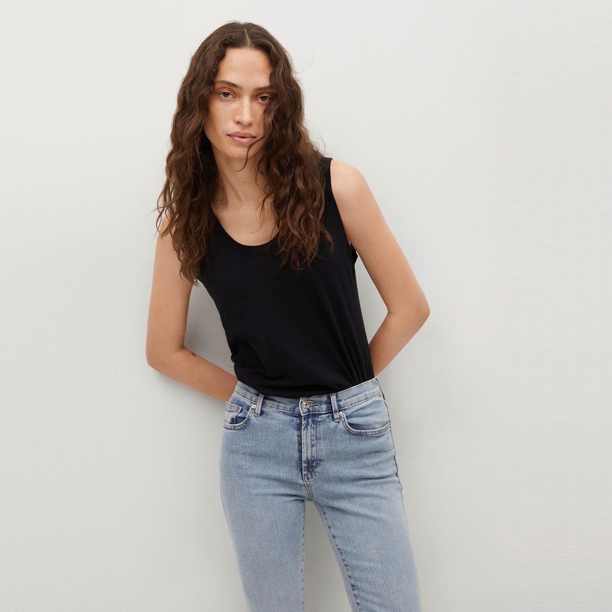 MANGO - Jeans Skinny Elsa Tiro Alto Mango