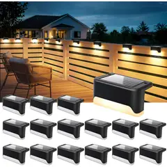 GENERICO - 12pcs Luces Solares Led Para Escalera Exteriores Luz Blanca Cálida Impermeable Para Jardín Patio
