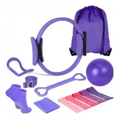 GENERICO - Set 13 Elasticas Yoga - Pilates Ring Resistencia Violeta