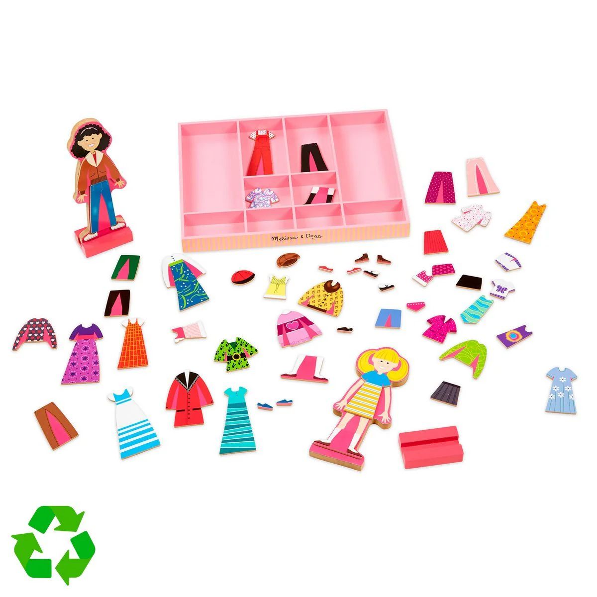 MELISSA & DOUG - Muñecas magnéticas Melissa and Doug 60 piezas didácticas