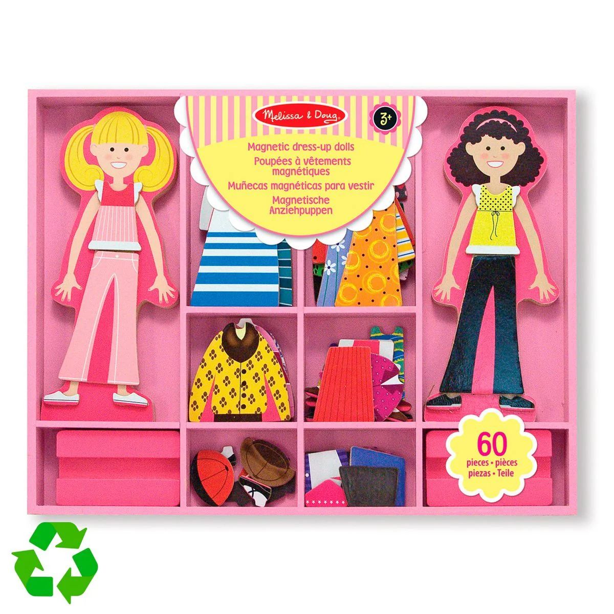 MELISSA & DOUG - Muñecas magnéticas Melissa and Doug 60 piezas didácticas