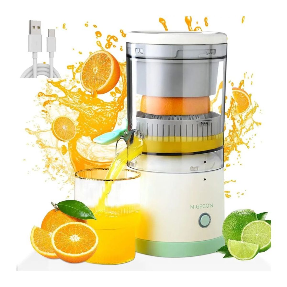 GENERICO - Exprimidor Jugo Citricos Portatil Carga Usb