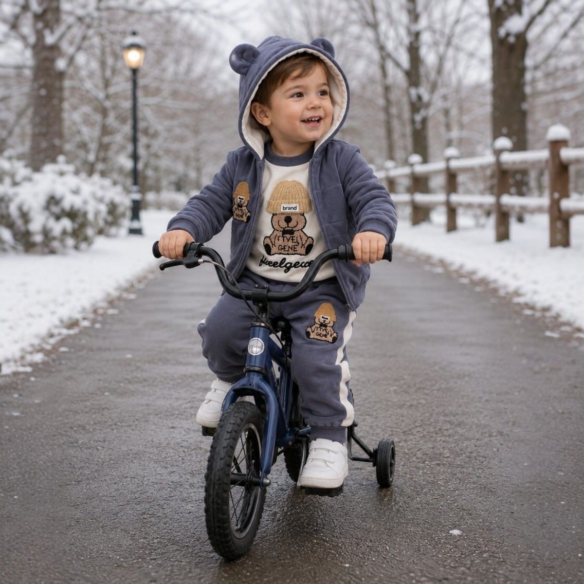 TOPBABY - Conjunto De Poliéster Tres Piezas Para Bebés Diseño Color Gris