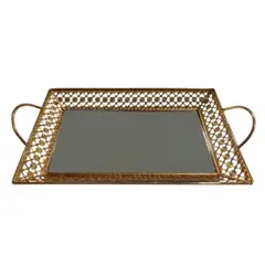 GENERICO - Bandeja Metalica Rectangular Espejada