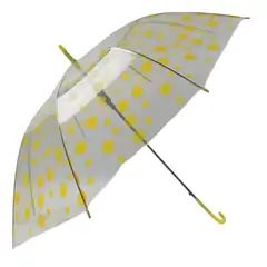 GENERICO - Paraguas Niños Transparente Infantil Automatico De 90 Cm Amarillo/Lunares