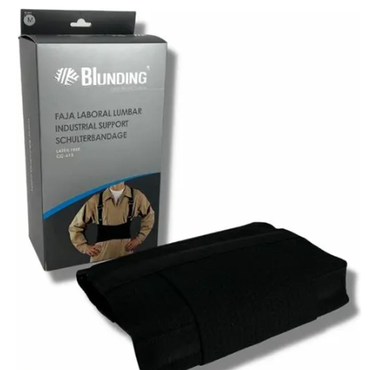 BLUNDING - FAJA LABORAL LUMBAR, LIBRE DE LATEX BLUNDING, TALLA XL