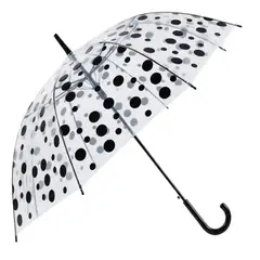 GENERICO - Paraguas Niños Transparente Infantil Automatico De 90 Cm Negro/Lunares