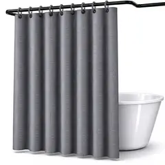 WAKESHOME - Cortina De Bano De Tela Impermeable 180*180cm + 12 Ganchos