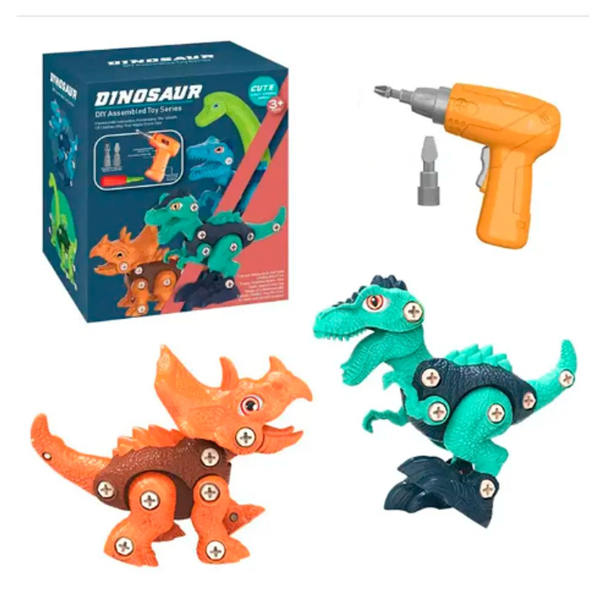 GENERICO - Juguete Didáctico 2 Dinosaurios Armables Juguete Niños